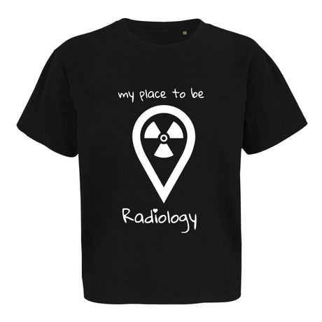 T-Shirt (Damen) Oversized kürzer geschnitten - my place to be Radiology - Alles Einstellungssache