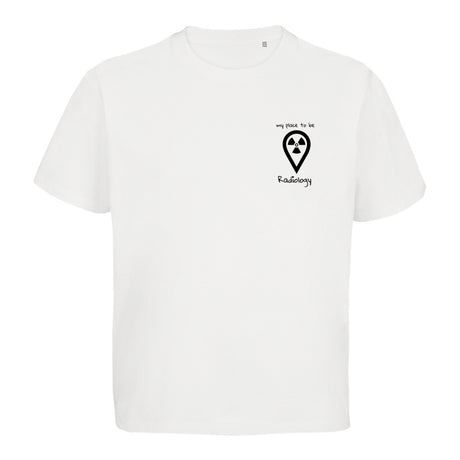 T-Shirt (Damen) Oversized kürzer geschnitten - my place to be Radiology (kleines Logo) - Alles Einstellungssache