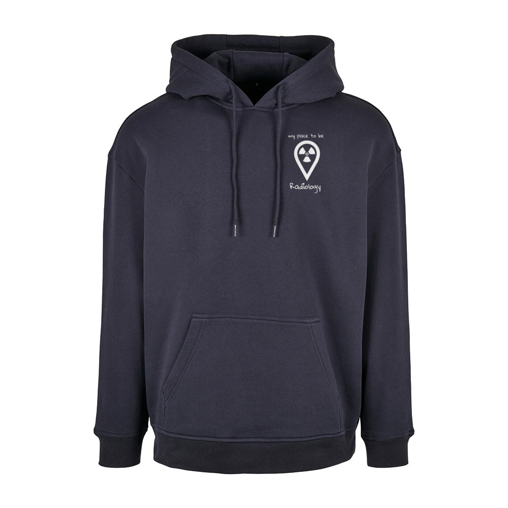 Basic Oversize Hoodie (Herren) - my place to be Radiology  (kleines Logo) - Alles Einstellungssache