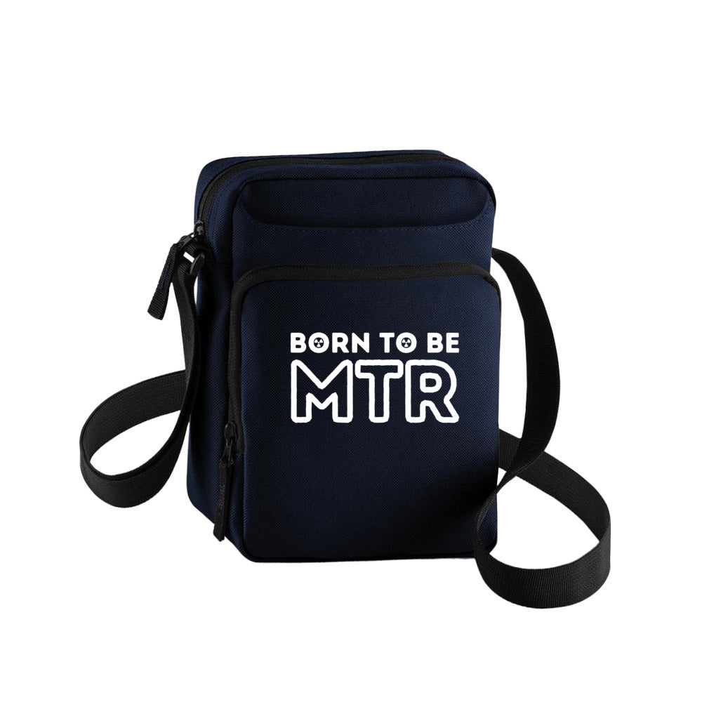 Cross Body Bag, Handtasche, Tablet-/Handytasch BORN TO BE MTR klein weiß großes Logo - Alles Einstellungssache