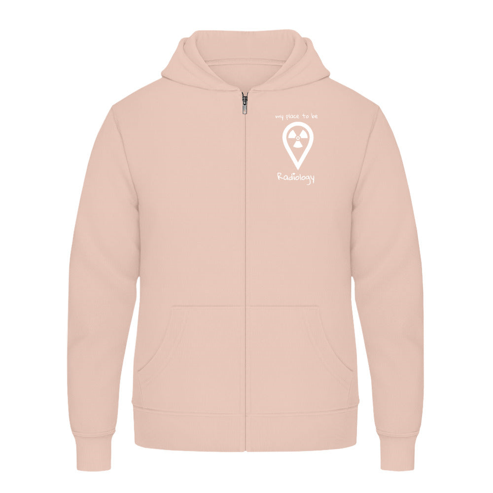 Hoody mit Reißverschluss  - my place to be Radiology (kleines Logo) Unisex