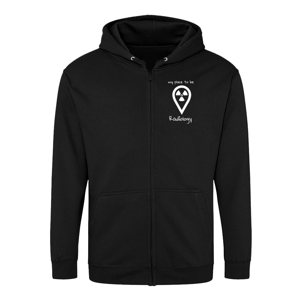 Hoddy Sweatjacke mit Reißverschluss - my place to be Radiology (Unisex)