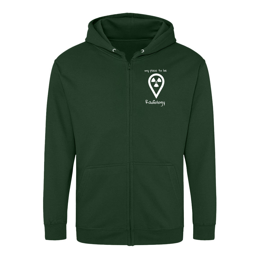 Hoddy Sweatjacke mit Reißverschluss - my place to be Radiology (Unisex)