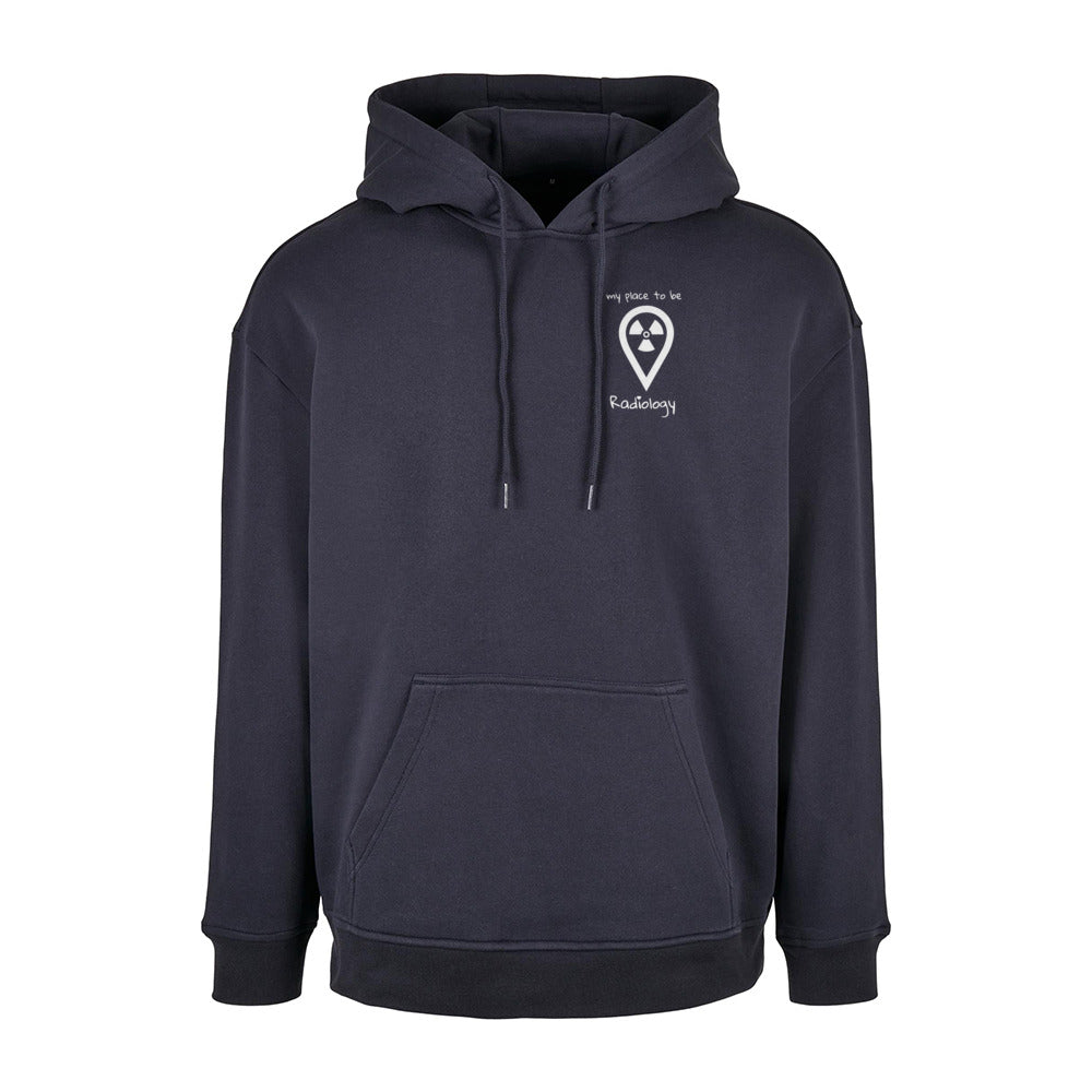 Basic Oversize Hoodie (Herren) - my place to be Radiology  (kleines Logo)