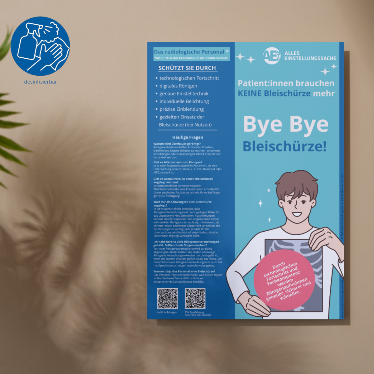 NEUE Version! Röntgen I Poster - Bye Bye Bleischürze - Informationspflicht erfüllt