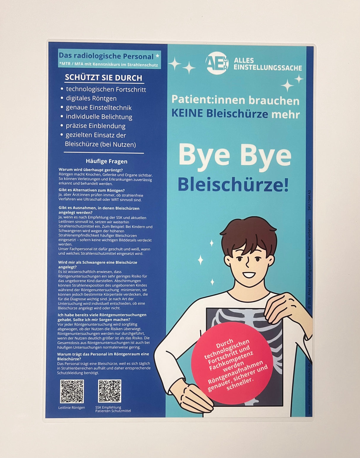 Aufklärung Poster - Röntgen - Patienteninformation - Informationspflicht erfüllt - Alles Einstellungssache
