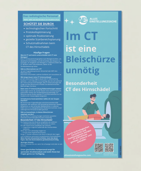 CT I Poster für Patienten - Strahlenschutz im CT verstehen - Alles Einstellungssache