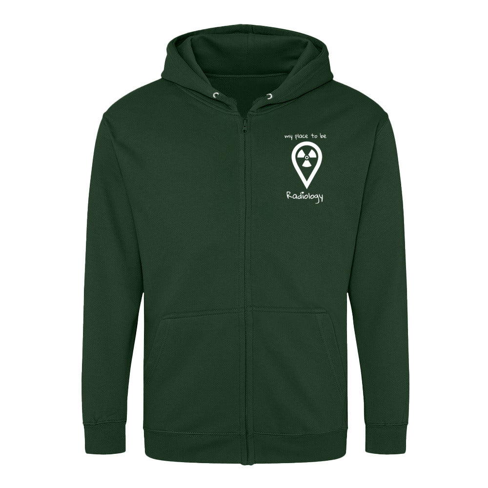 Hoddy Sweatjacke mit Reißverschluss (Unisex) - my place to be Radiology