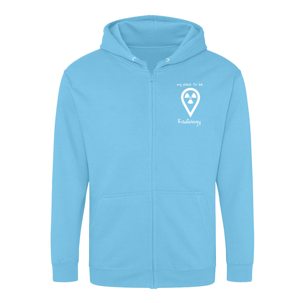 Hoddy Sweatjacke mit Reißverschluss (Unisex) - my place to be Radiology