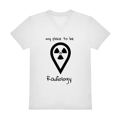 V-Auschnitt T-Shirt (Herren) - my place to be Radiology (großes Logo) - Alles Einstellungssache 