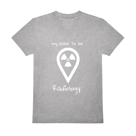 V-Auschnitt T-Shirt (Herren) - my place to be Radiology (großes Logo) - Alles Einstellungssache 