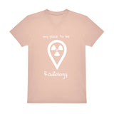 V-Auschnitt T-Shirt (Herren) - my place to be Radiology (großes Logo)