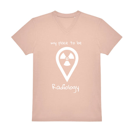 V-Auschnitt T-Shirt (Herren) - my place to be Radiology (großes Logo) - Alles Einstellungssache 