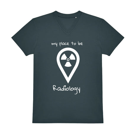 V-Auschnitt T-Shirt (Herren) - my place to be Radiology (großes Logo) - Alles Einstellungssache 
