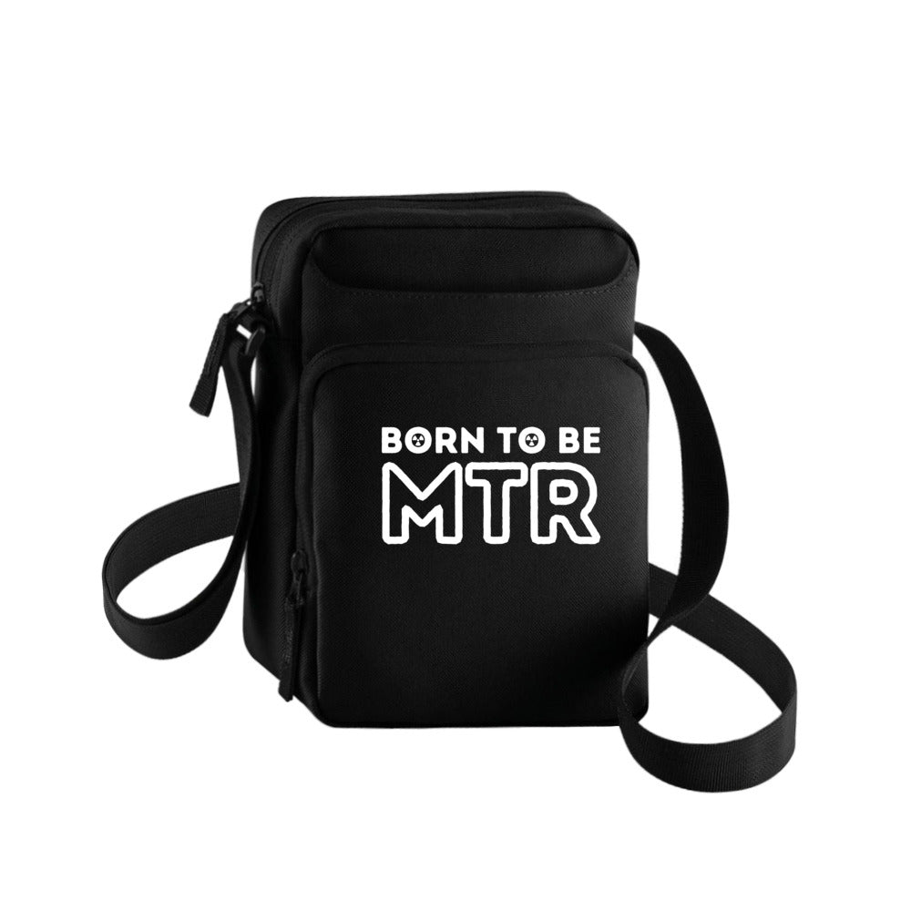 Cross Body Bag, Handtasche, Tablet-/Handytasch BORN TO BE MTR klein weiß großes Logo