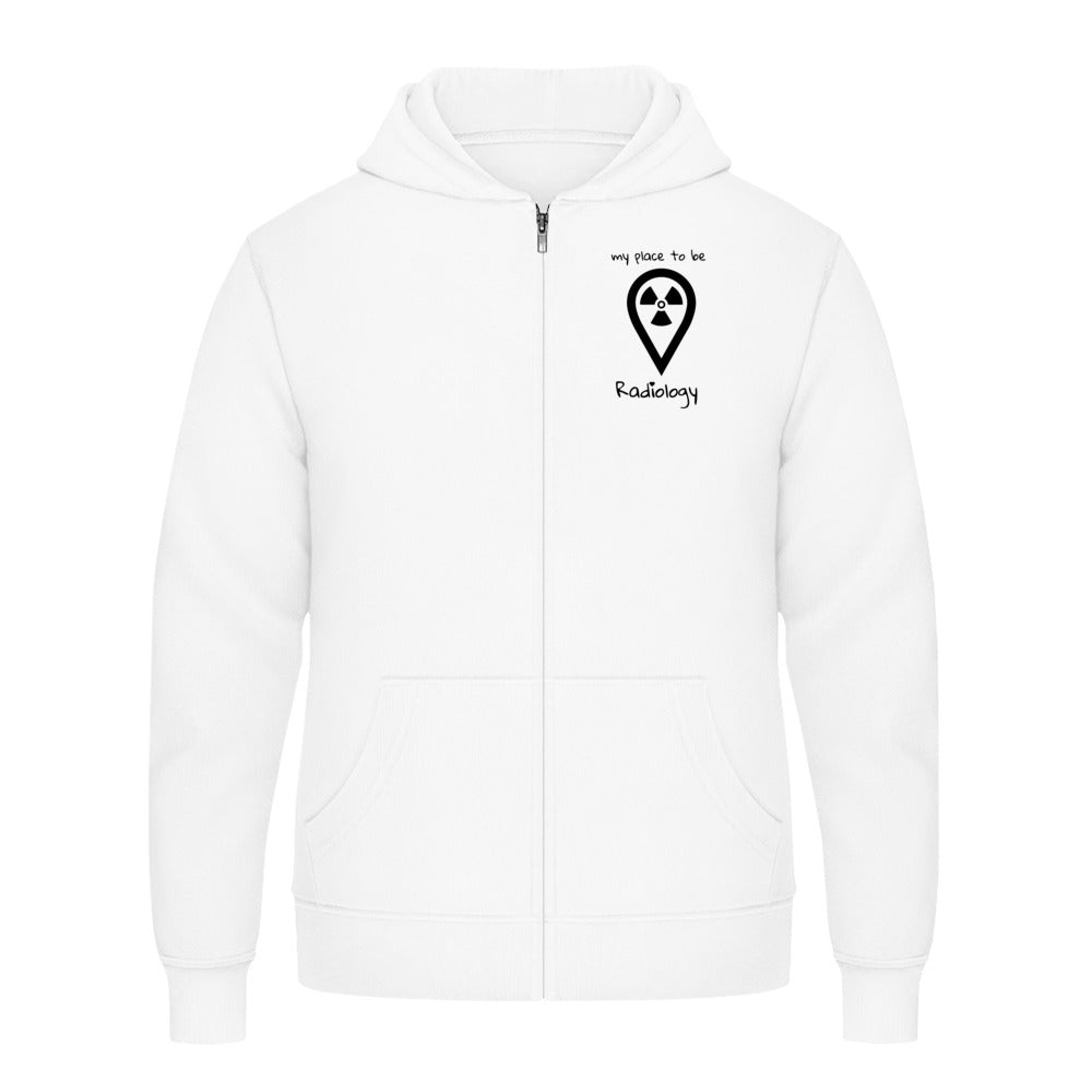 Hoody mit Reißverschluss  - my place to be Radiology (kleines Logo) Unisex