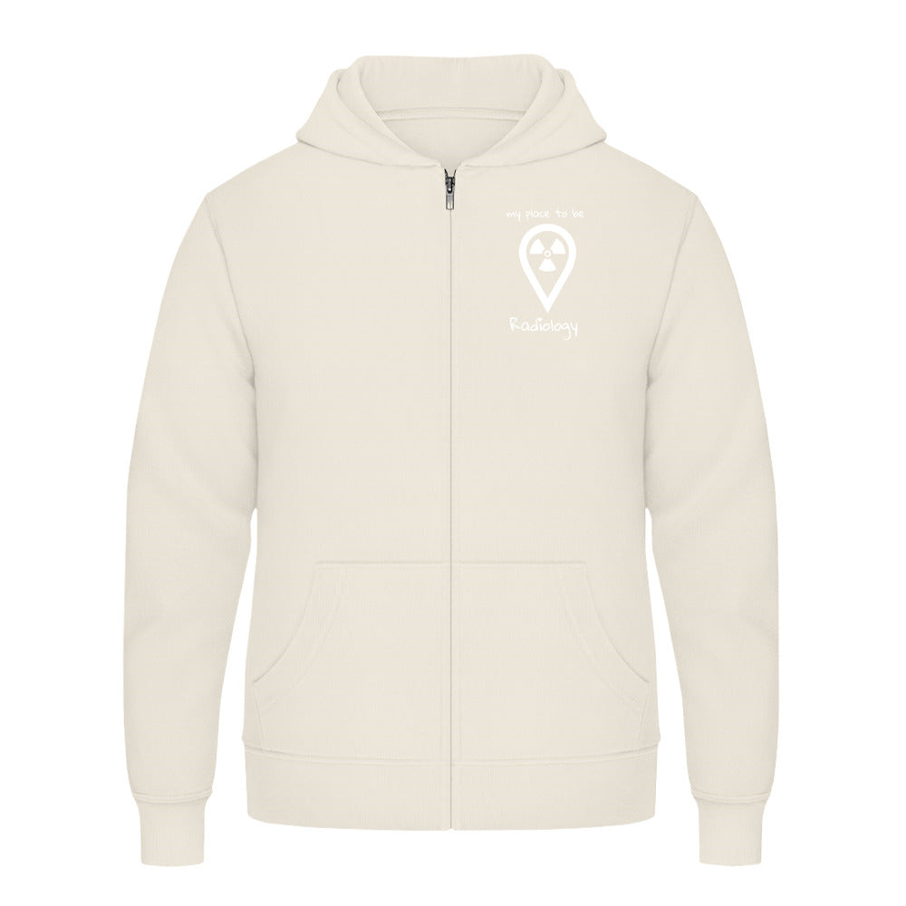 Hoody mit Reißverschluss  - my place to be Radiology (kleines Logo) Unisex