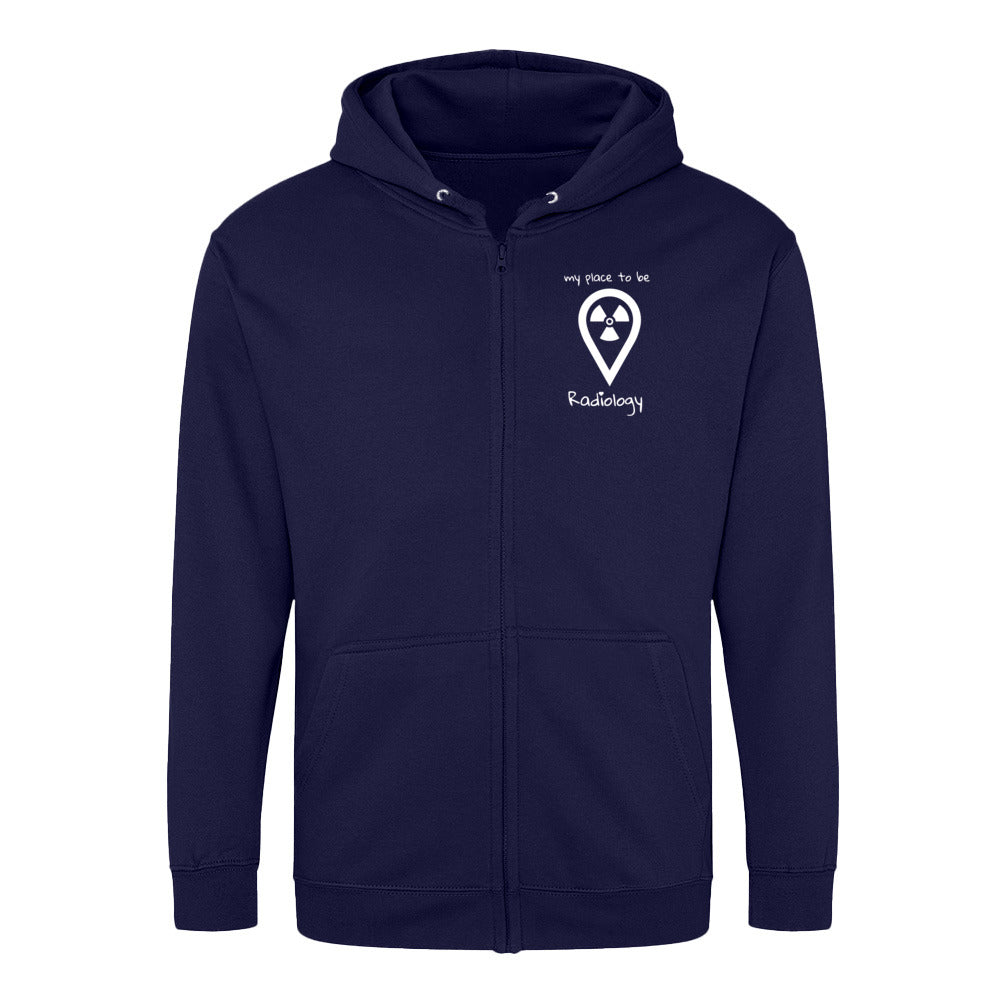 Hoddy Sweatjacke mit Reißverschluss - my place to be Radiology (Unisex)