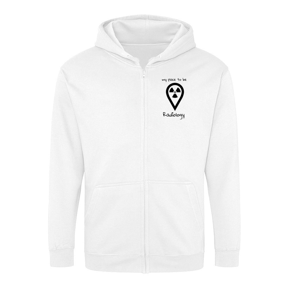 Hoddy Sweatjacke mit Reißverschluss - my place to be Radiology (Unisex)