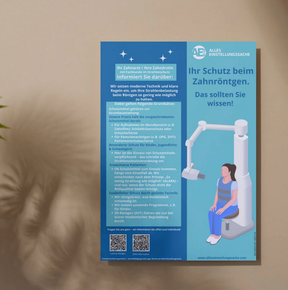 Für Zahnärzte I Kieferorthopäde I  Aufklärung Poster - Zahnröntgen - Nr. 1 - Alles Einstellungssache 